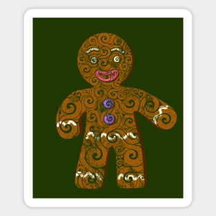 Swirly Gingerbread Man Magnet